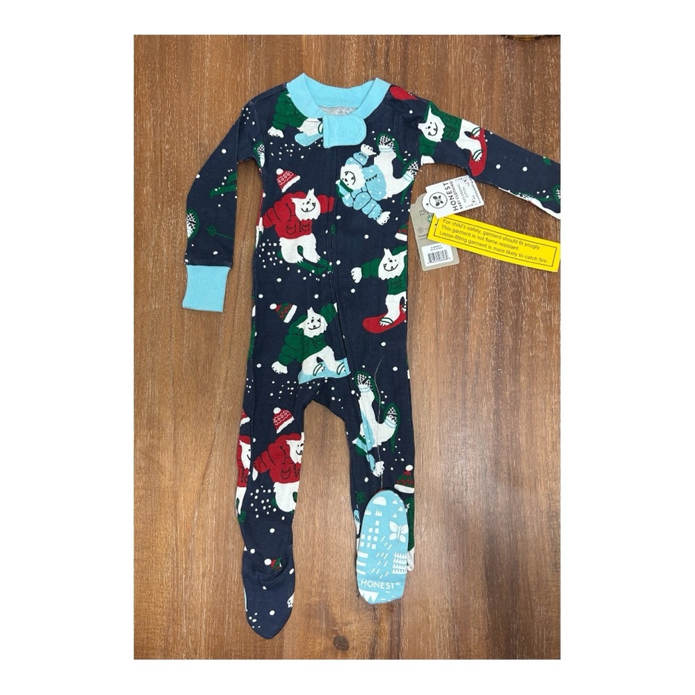 Organic Cotton Honest Baby Clothing Size 12 Months Footie Pajamas New With Tags